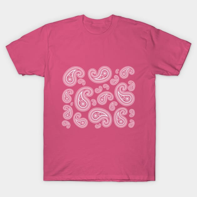 Paisleys on pink T-Shirt by hedehede